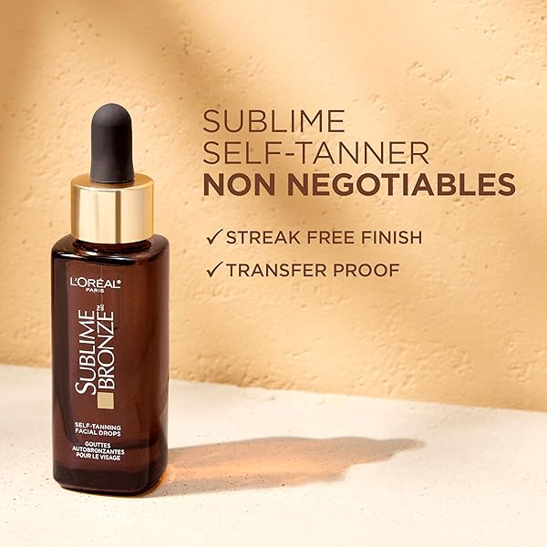 L’OREAL PARIS SUBLIME BRONZE SELF TANNING FACIAL DROPS WITH HYALURONIC ACID, GRADUAL TAN, FRAGRANCE-FREE, 1 FL. OZ