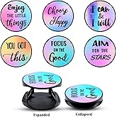 Frienda 6 Pieces Cell Phone Grip Holder Stand Expanding Inspirational Quote Cases Grip Holder Collapsible Finger Kickstand Compatible with Most Tablets Self Adhesive for Smartphone