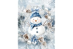 JOASURA Christmas Diamond Art Kits for Adults,DIY Snowman Diamond Painting Round Full Drill 12x16in,5D Diamond Dots Art for Beginning Xmas Home Wall Decor