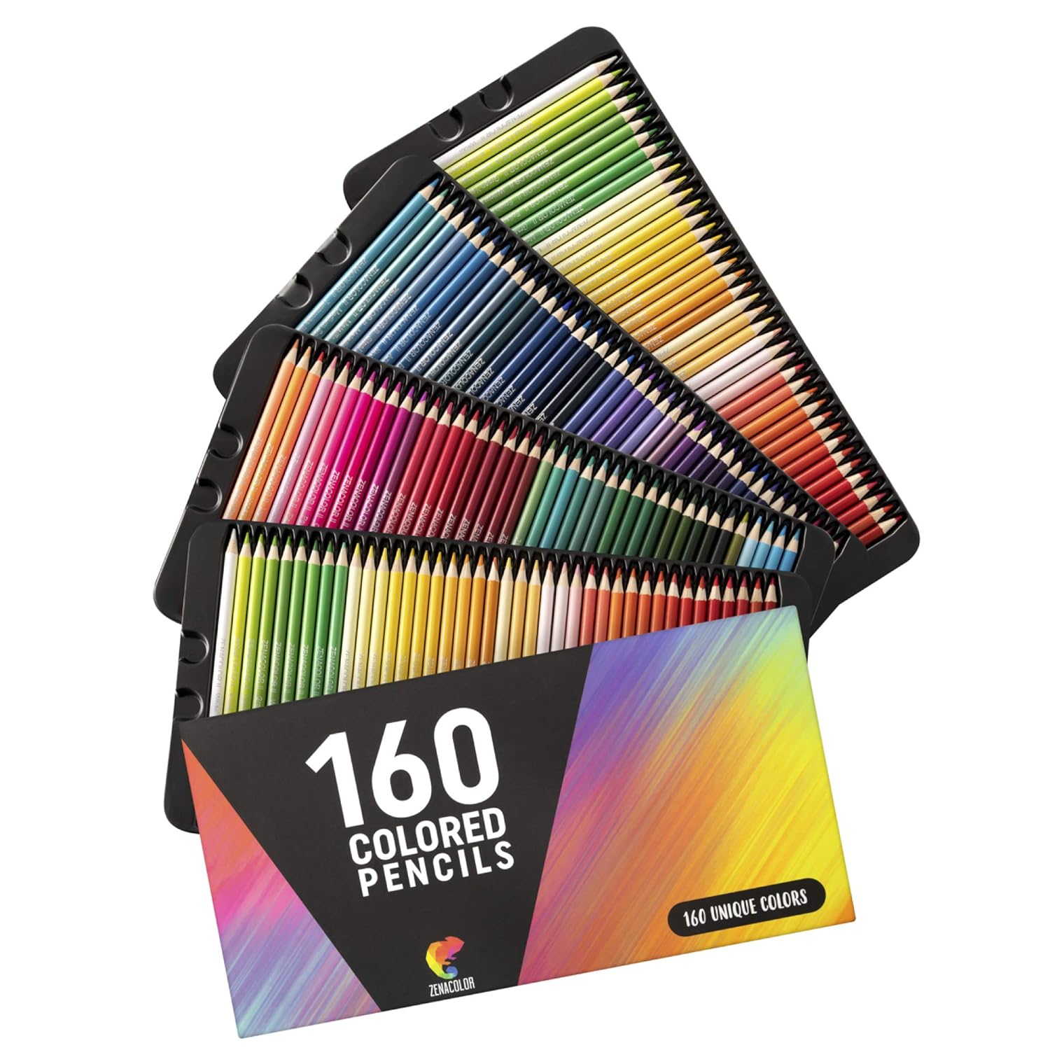 Zenacolor 160 Colored Pencils Set with Metal Case for Adults and Kids