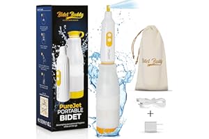 BIDET BUDDY® PureJet Portable Bidet for Travel & Camping | Rechargeable Electric Travel Bidet | Waterproof Compact USB-C Personal Hygiene Bidet with High Pressure Spray Design - Arctic White