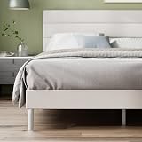 Zinus Piper Double Upholstered Bed Frame with Headboard 135 x 190 cm Off White view 8