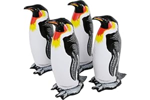 Jet Creations Inflatable Aquatic Animal 4pc Pack: Shark, Dolphin, Goldfish, Starfish, Crab, Penguin. 20+ inch Long. Pool Toys, Photo Prop, Theme Party Centerpiece, VBS, Gifts for Kids 3 Year and up