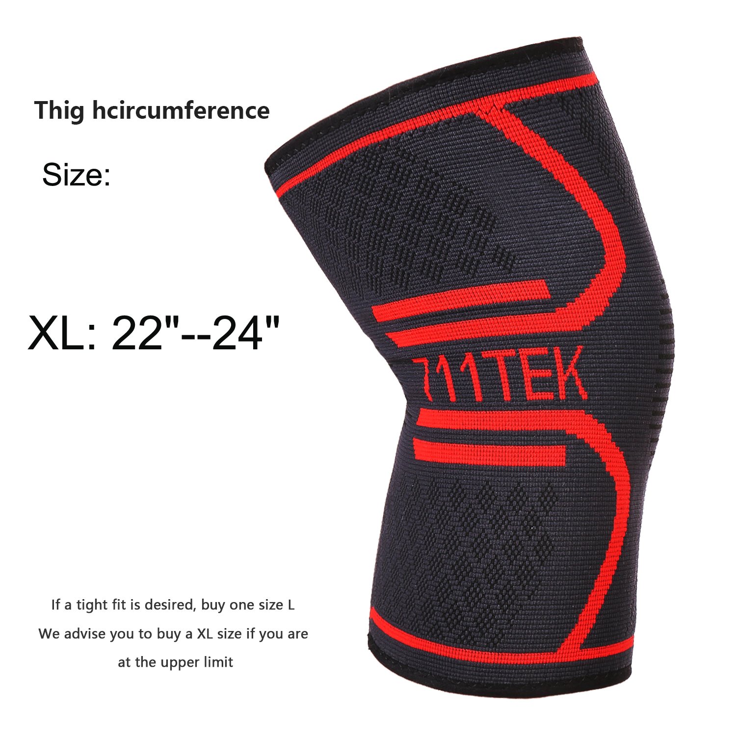 711TEK Knee Sleeve, Knee Brace Support Compression for Joint Pain and Arthritis Relief. For Men And Women - Wear Anywhere 2 Pack(M)
