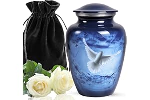 YATSKIA Peace Dove Urns for Ashes for Adult Female & Male - Large Metal Home Decorative Funeral, Burial Cremation Urns for Mom & Dad - Human Memorial Urn for Women & Men