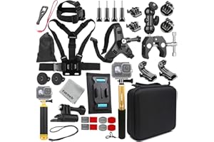 Gurmoir Accessory Kit for Gopro 13/12/11/10/9/Osmo Action 5 pro/4/3/Insta 360 X5/X4/X3 and More Action Camera, Bike Mount/Hat