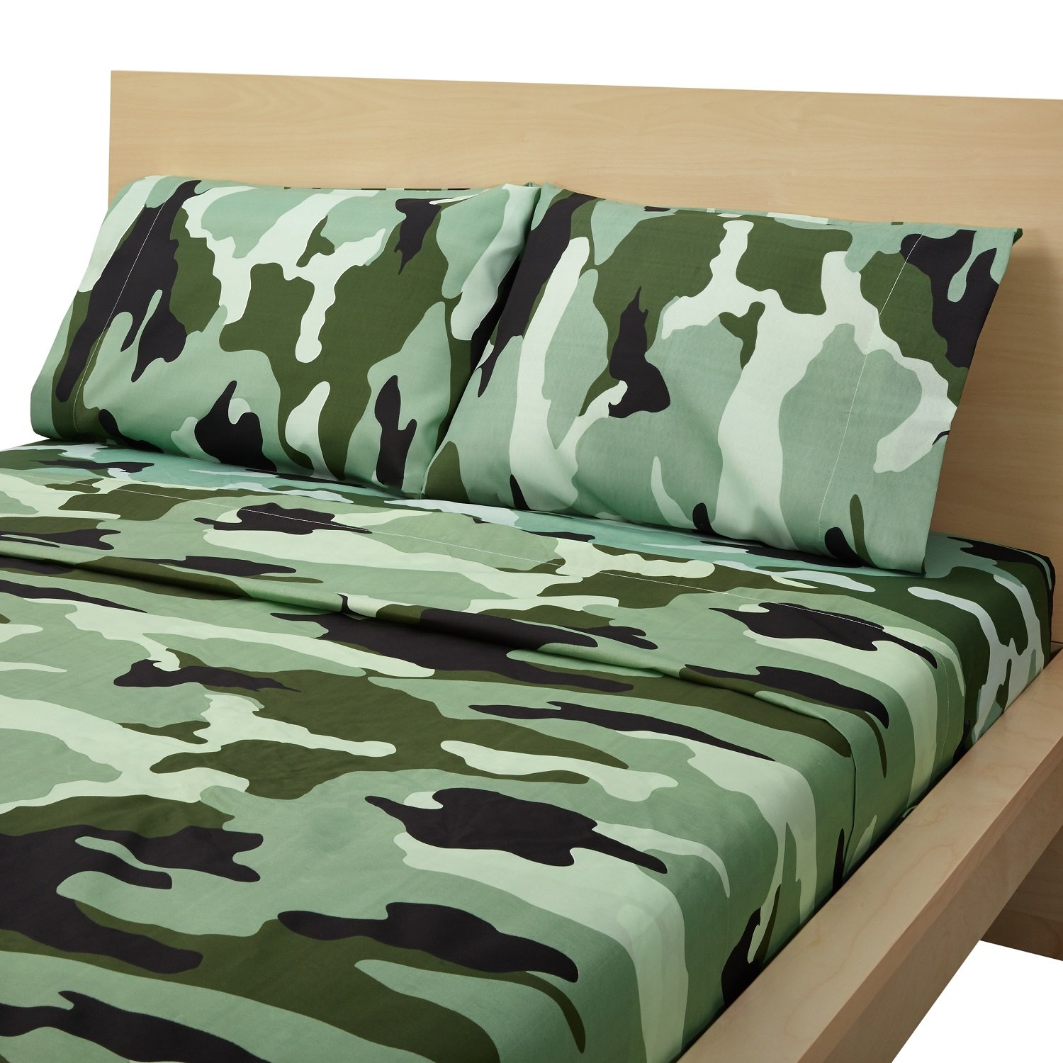 Clara Clark Camouflage Collection Hunter Green CAMO Printed 4 Piece Bed