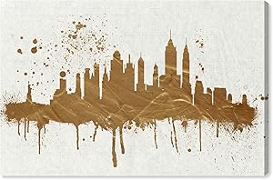 The Oliver Gal Artist Co. Cities Wall Art Canvas Prints 'Gold NY Skyline' Home Décor, 60