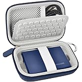 Carrying for Samsung T9/ T7/ T7 Shield Portable SSD 4TB 2TB 1TB, USB External Solid State Hard Drive Storage Travel Carrying Holder Fits for USB Cable (Blue)-Box Only