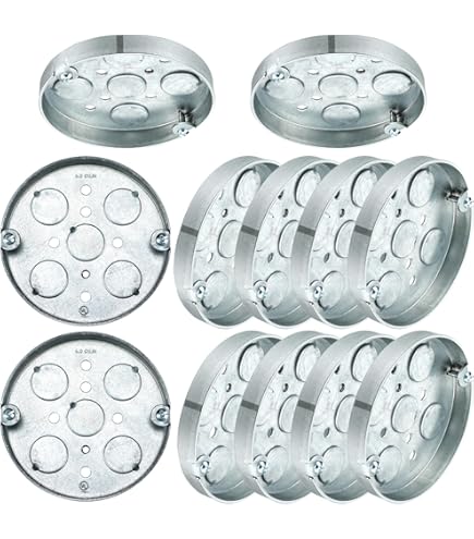 Hicarer 20 Pcs 293 4inch Round Shallow Electrical Box with 1/2