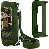 co2CREA Silicone Case for JBL Flip 7 Portable Waterproof Speaker, Portable Travel Soft Cover with Shoulder Strap, Protective Skin Case (Army Green Cover Only)