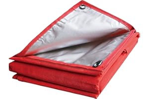 STARPYNG Large Picnic Outdoor Blanket, 5x7ft Waterproof Foldable Blankets Picnic Mat for Beach, Camping on Grass Picnic Blankets (red/Silver, 5x7ft)