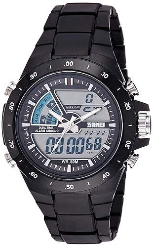 Analog-Digital Black Dial Mens Watch- AD1016