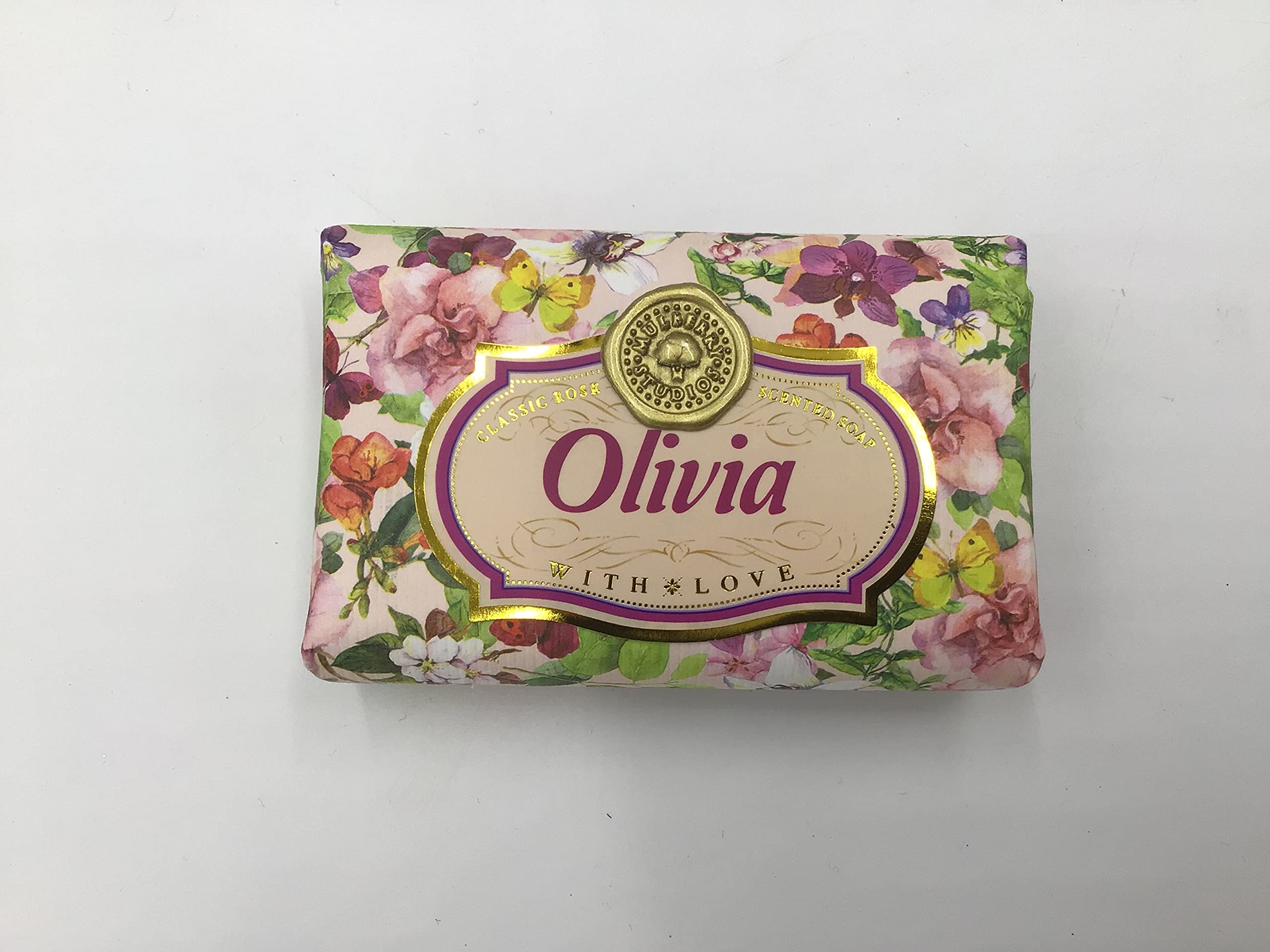Olivia - Gift Soap Bar For Her Birthday Rose Scent Mum Grandmother Cleanser Lather Present Girl