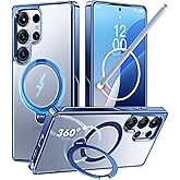 CASEKOO Official Blue Glossy for Samsung Galaxy S25 Ultra Case [360 Spin Magnetic Stand][Fit for MagSafe][16FT Military Protection] Slim Durable S25 Ultra Case with Stand 6.9", Blue