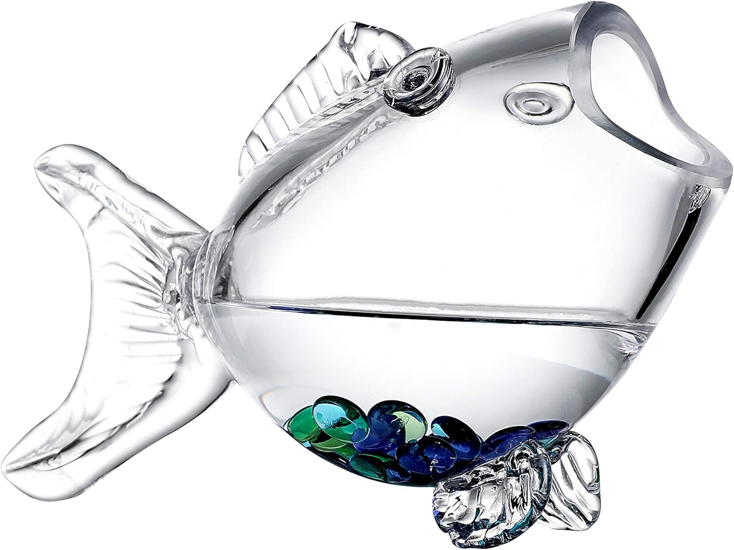 KMwares Clear Glass Decorative Fish Shaped Tank/Bowl/Vase