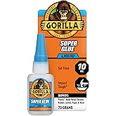 Gorilla Super Glue, All Purpose and Fast Setting, Clear, 20 g | Impact Tough Strength for Projects &amp; Repairs, Dries in 10-45 Seconds, Anti-Clog Cap