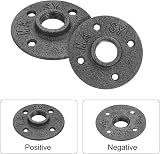 sourcing map 2 Pack Iron Pipe Floor Flanges 3/4 Inch Threaded Black DIY view 3