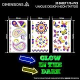 FACEGEM LONDON Glow in the Dark Neon Temporary Tattoos 170+ Designs view 2
