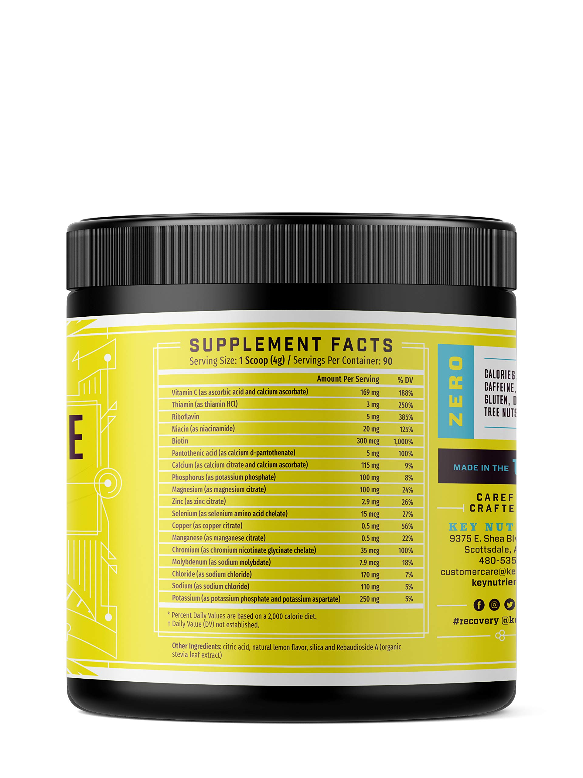 Electrolyte Powder, Lemonade Hydration Supplement: 90 Servings, Carb
