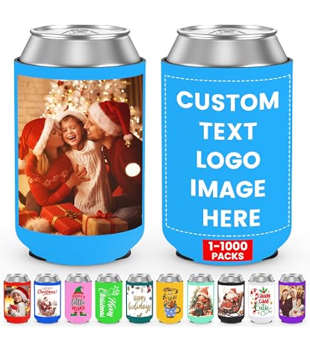 Custom Slim Can Cooler Sleeves 2-Pack - Personalized Neoprene Beverage Holder For Weddings & Parties - View #2