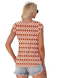 AUSELILY Womens Cap Sleeve T-Shirt Casual Loose Fit