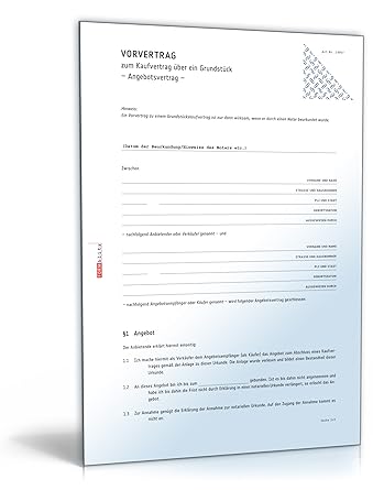 Vorvertrag Grundstuckskaufvertrag Download Amazon De Software