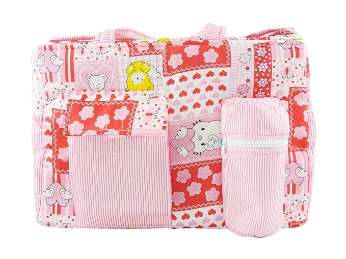 Ole Baby Big Amazing Striped Smart Organizer Best Material 100% Cotton, Multi-function Diaper Bag.