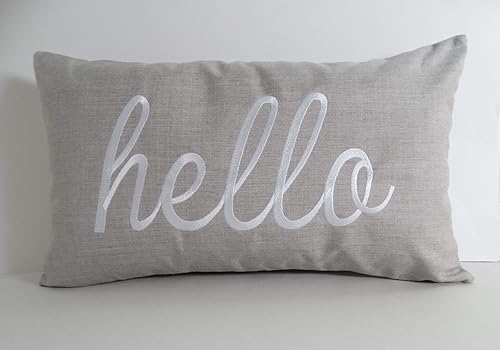 Amazon Com Pillow Cover Hello Pillow Embroidered Throw Pillow