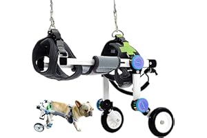 HobeyHove Adjustable Dog Wheelchair,Fordable Dog Wheelchair for Back Legs,Assist Small Pets with Paralyzed Hind Limbs to Recover Their Mobility Two Colour 5-Size (XS White)