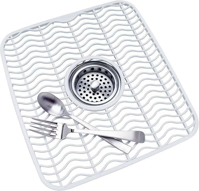 Rubbermaid Antimicrobial Sink Protector Mat, White, Small (FG129506WHT