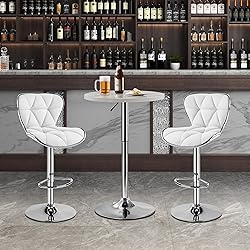Yaheetech Round Bar Table, Adjustable Height and