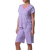 Karen Neuburger womens Short-sleeve Tee and Bermuda Short Pajama Set