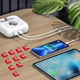 YHT 60 PCS Clear Cable Clips Set with Adhesive for Cable Management view 6