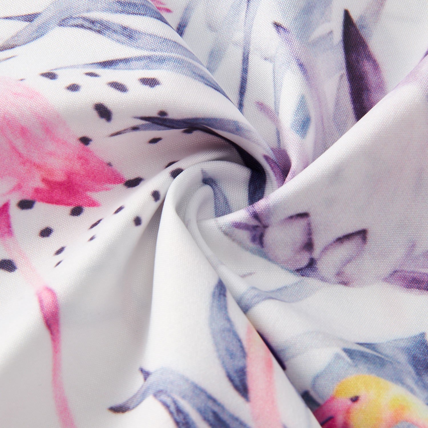 Goodstoworld Hawaiian Shirt Casual Short Sleeve Hawaiian Aloha Floral Flamingos Shirt