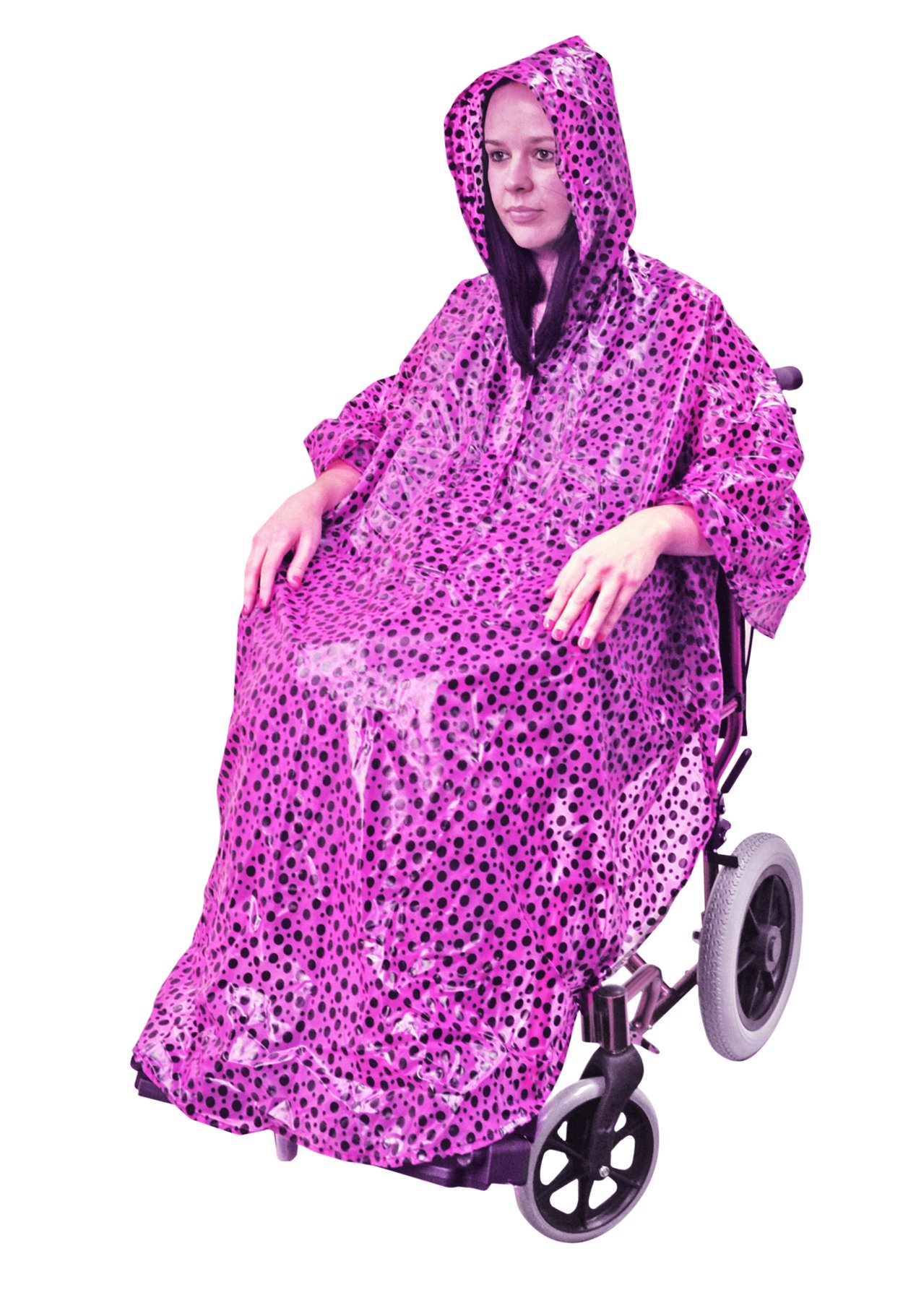 Aidapt Waterproof Wheelchair Poncho. Full Weather Protection, Showers, Rain, Cold, Drawstring Hood, Elasticated Cuffs, Universal Sizing,Mobility,Elderly,Cape,Scooter,Coverall,Disability,Funky Colour