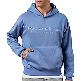 VPG Plain Purple Hoodies for Men, Oversized Embroidered Hooded Sweatshirts Fleece Pullover with Pockets