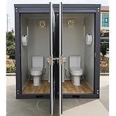 FammyLoft Outdoor Portable Toilet with 2 Private Stalls, Mobile Restroom Trailer for Concerts, Construction Sites, Sporting Events &amp; Large Gatherings, Spacious Commercial Grade Design