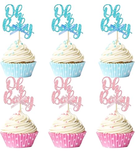 Lot De 24 Décorations De Cupcakes Pour Garçon Ou Fille - Rose