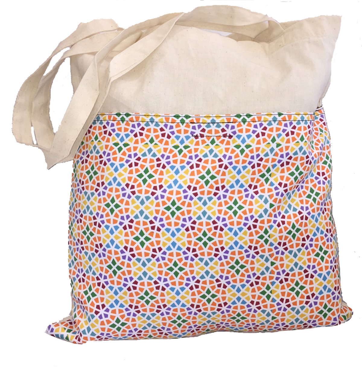 COVERBAGBCN Tote Bag Gaudi with printed pocket closed with hook tape