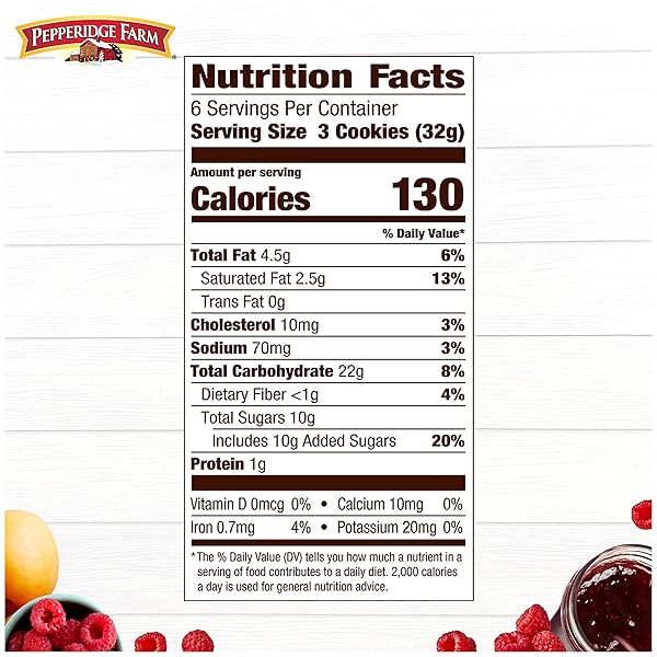 PEPPERIDGE FARM VERONA APRICOT RASPBERRY THUMBPRINT COOKIES, 6.75 OZ. BAG