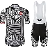 Coconut Ropamo CR Men's Cycling Jersey Set Road Bike Jersey Zipper Pocket Bib Shorts with 4D Padded Cycling Clothing Set