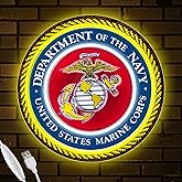 Marine Corp Neon Sign Lights for Veterans Day Wall Decor Light for Man Cave Bedroom Bar Army Memorial Themed Gift Art for Army Christmas Party USB Powered 13×13 IN (Marine Corp)