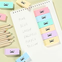 Mr. Pen- Erasers, 24 Pack, Pastel Colors Pencil