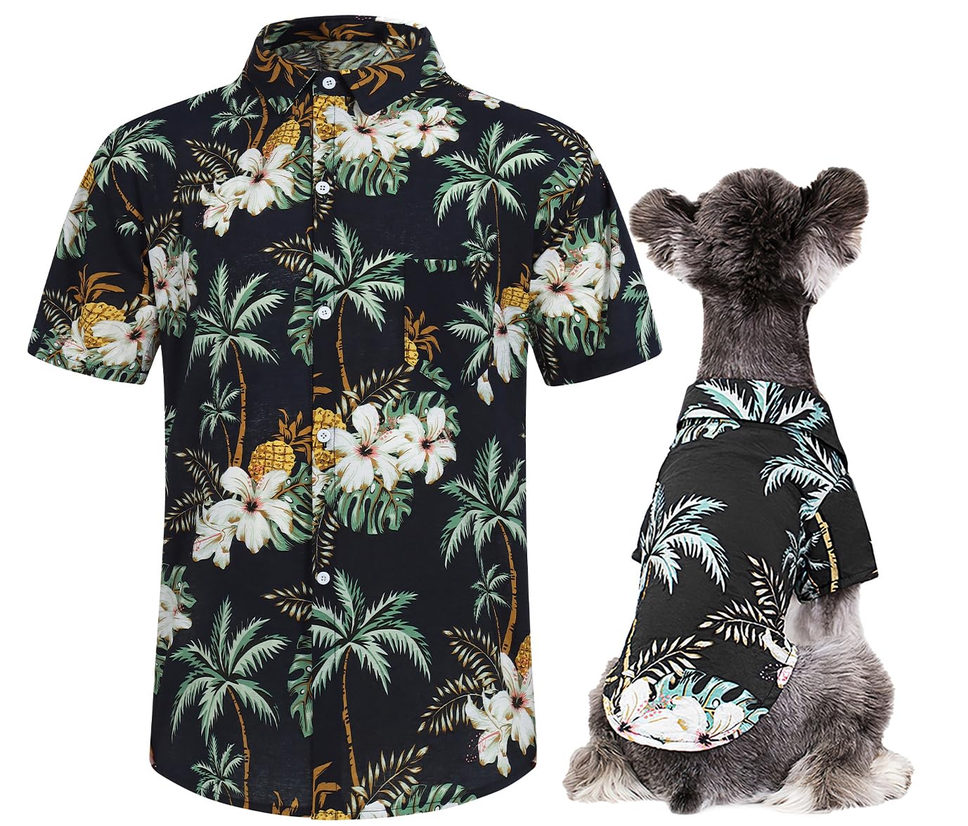 Photo 1 of Hawaii Dog Shirt, Pet Summer T-Shirts Dog Style Floral Breathable Cool Clothes Hawaiian Shirts for Small Dogs and Cats Owner and Pet Shirts are Sold Separately