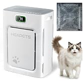 Pet Air Purifier for Home Large Room 2500 Sq Ft, H13 HEPA Double-Sided Filter with Washable Pre-filter, Adsorbs Pet Hair Dander Odor Allergies Smoke Dust,PM2.5 Air Quality Monitor,Auto Mode,P358 Grey
