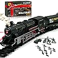 USA Electric Express Train Set for Kids Ages 4-8 - Military Toy Polar Train Model with Helicopter, Tank, Soldiers & Tracks - Around The Tree Fun Birthday Gift for Boys Ages 2-4