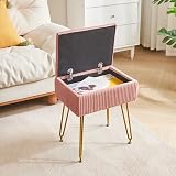 YMYNY Velvet Storage Ottoman Pink 40x29.5x48CM with Removable Cover view 6