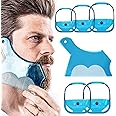 Linkidea Beard Shaping & Styling Tool with Comb, Beard Trimmer Template for Men, Clear Mustache Sideburns Outliner Stencil Lineup for Jaw Cheek Neck (Blue)