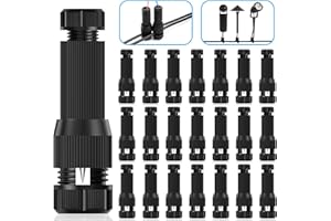 iCreating 22Pack Low Voltage Waterproof Replacement Landscape Light Cable Connector 12-20 Gauge Wire Connectors for Landscape Lighting Path Lights
